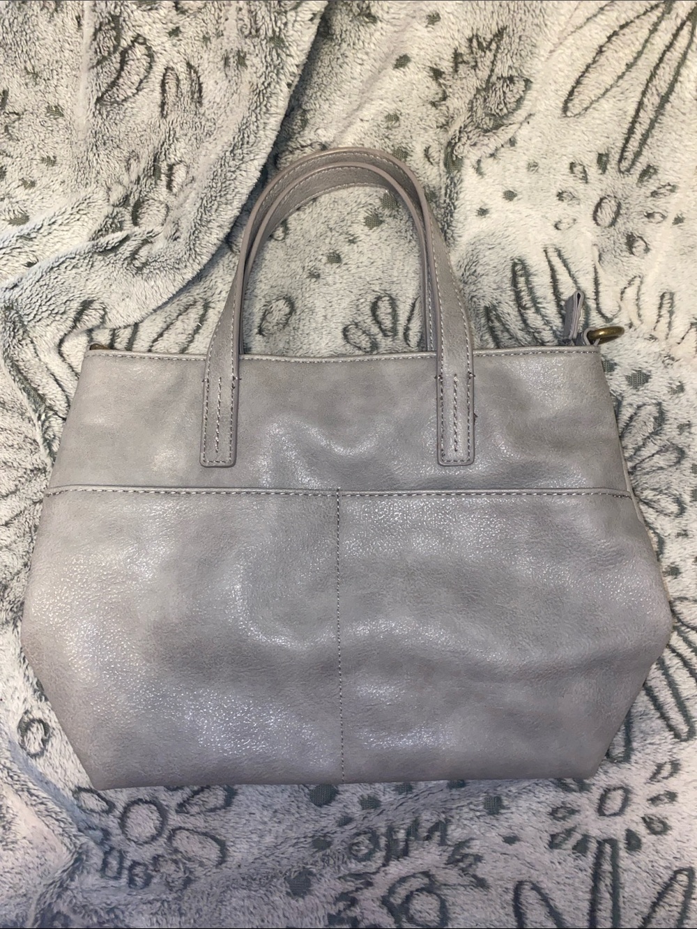 Elegant Women's Tote Handbag in Light Gray